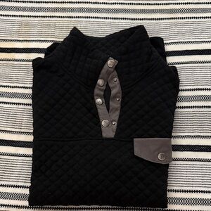 Doe & Rae Black Quilted Button-Up